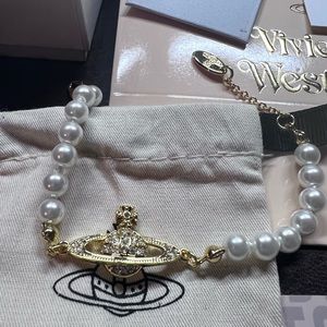 Vivienne Westwood lucrece pearl gold bracelet